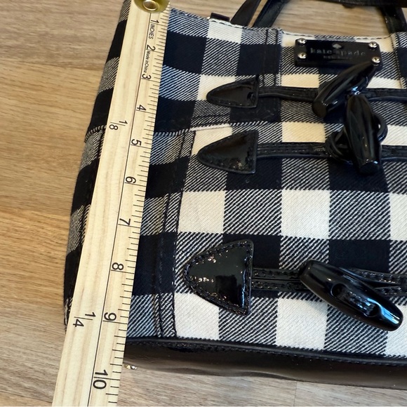Kate Spade Black and Cream Plaid Satchel - Picture 12 of 14